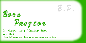 bors pasztor business card